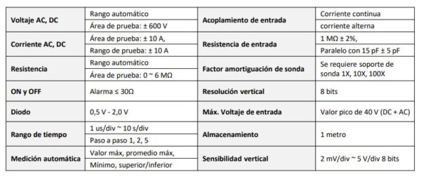 Osciloscopio y multímetro EM101N Launch - Imagen 2